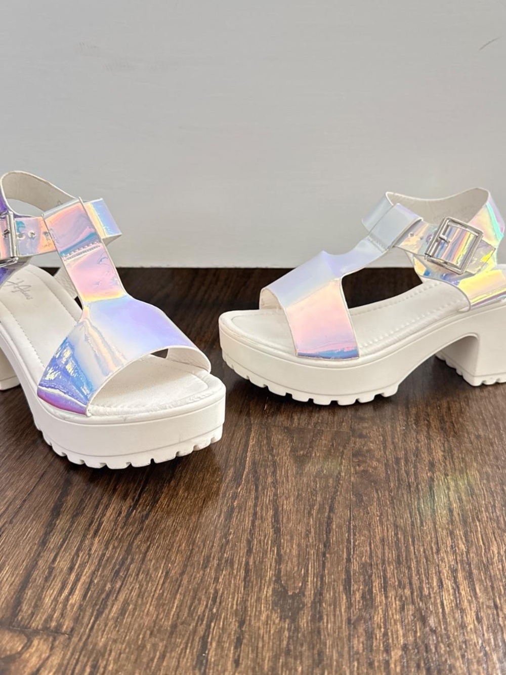 Holographic Platform Sandal - White Sole